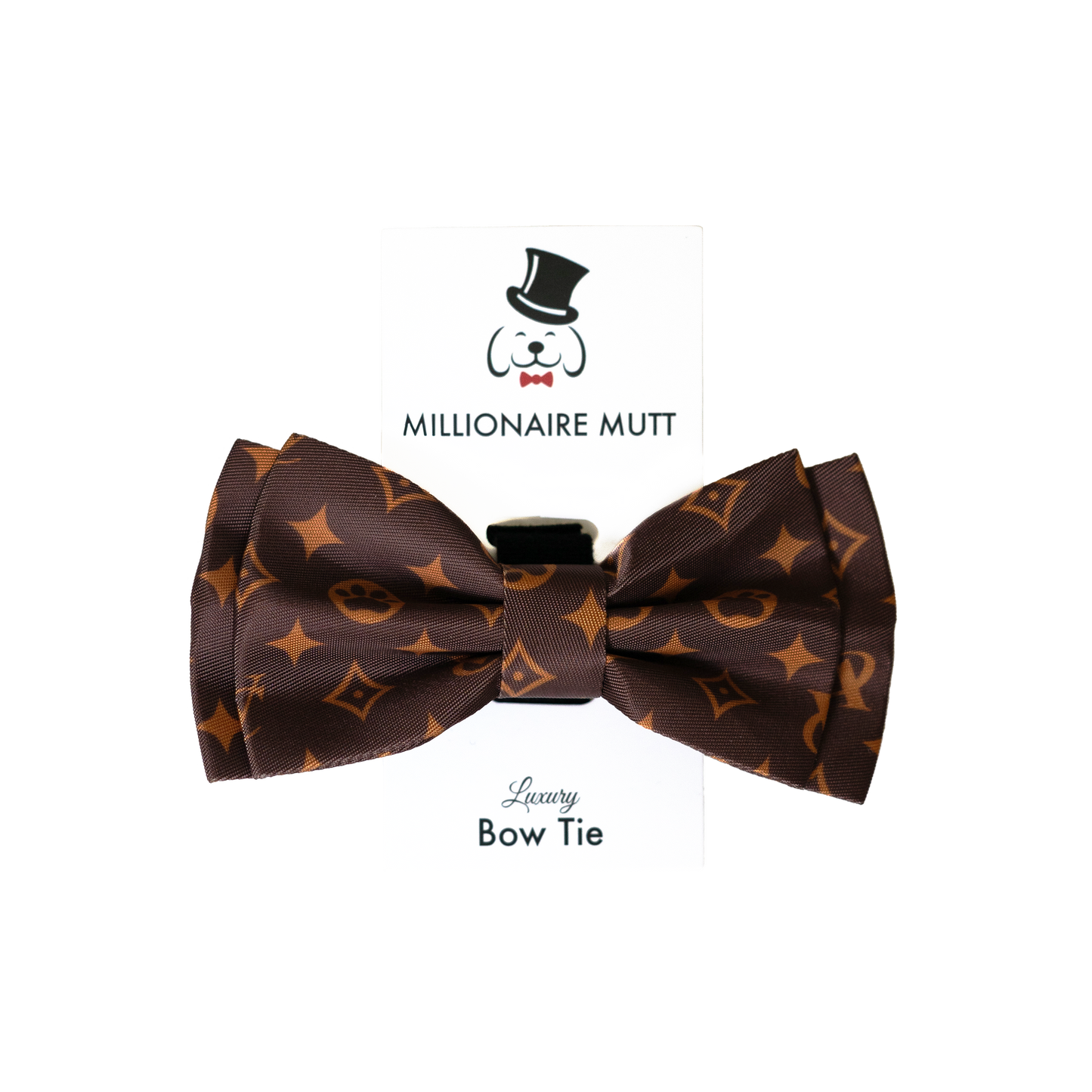 Luxury dog bow tie fashion parody chewy vuiton